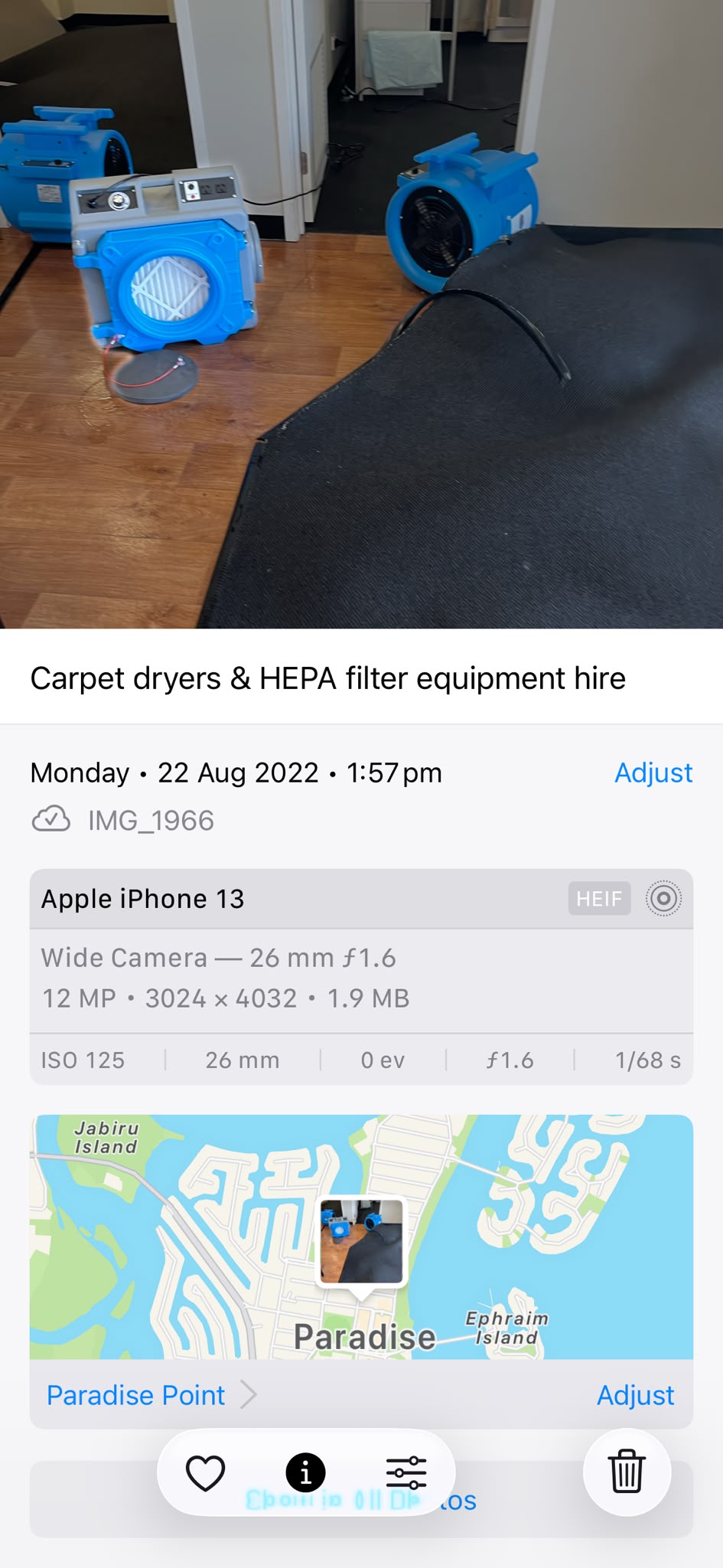 Carpet drying and water damage restoration Gold Coast