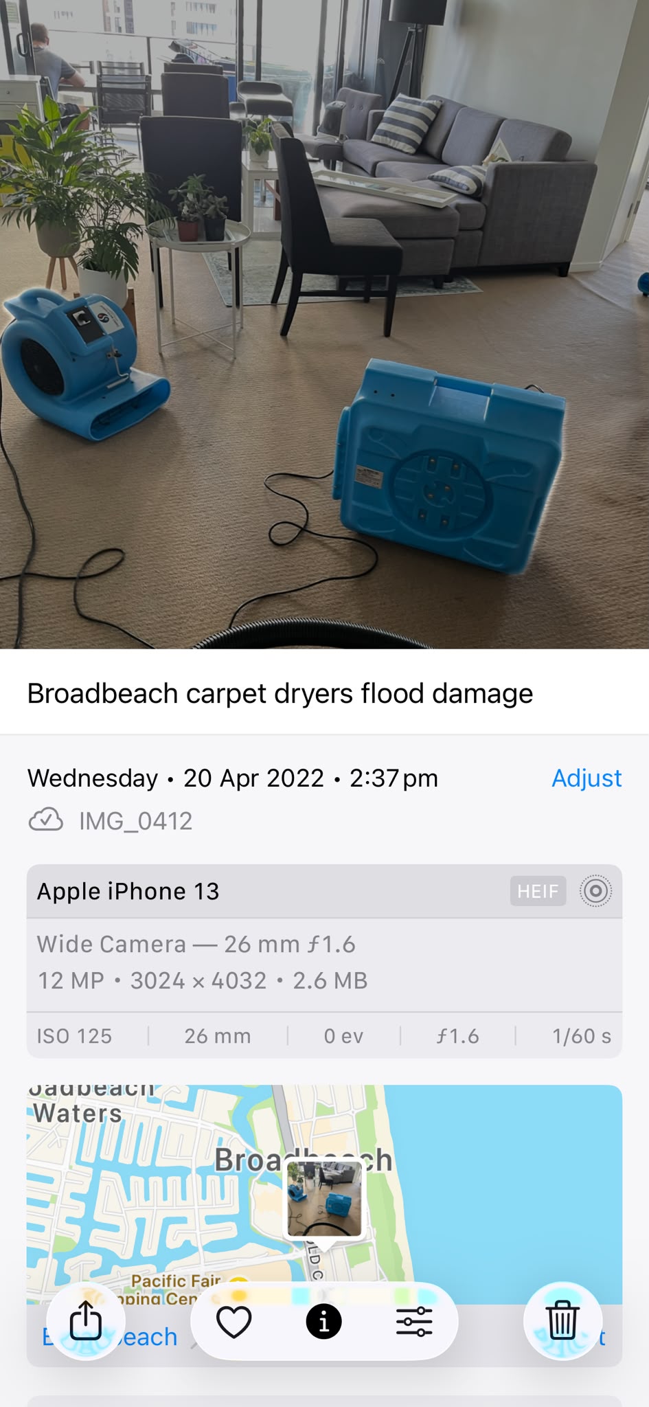 Carpet water extraction Broadbeach apartment building