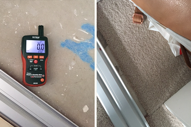 drying carpet in built in cupboard